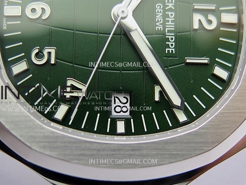 Aquanaut 5168G 42mm SS 3KF 1:1 Best Edition Green Dial on Green Rubber Strap A324 Super Clone V2