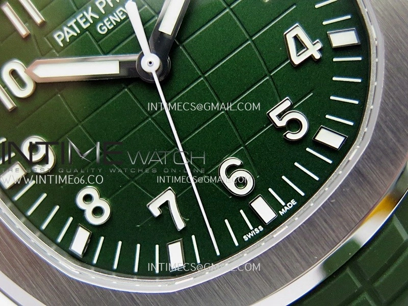 Aquanaut 5168G 42mm SS 3KF 1:1 Best Edition Green Dial on Green Rubber Strap A324 Super Clone V2
