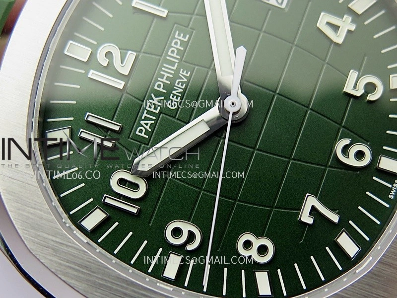 Aquanaut 5168G 42mm SS 3KF 1:1 Best Edition Green Dial on Green Rubber Strap A324 Super Clone V2