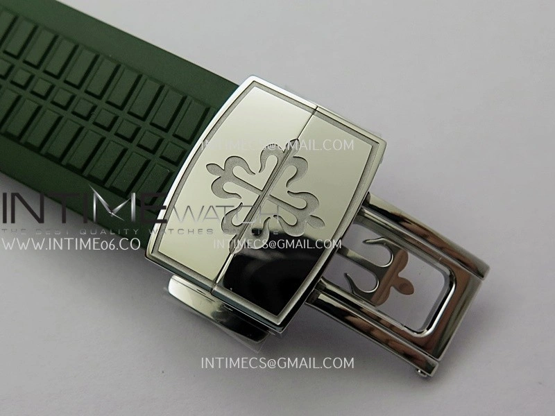 Aquanaut 5168G 42mm SS 3KF 1:1 Best Edition Green Dial on Green Rubber Strap A324 Super Clone V2