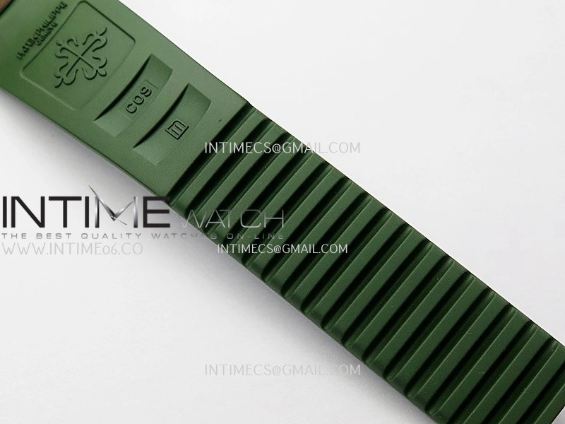 Aquanaut 5168G 42mm SS 3KF 1:1 Best Edition Green Dial on Green Rubber Strap A324 Super Clone V2