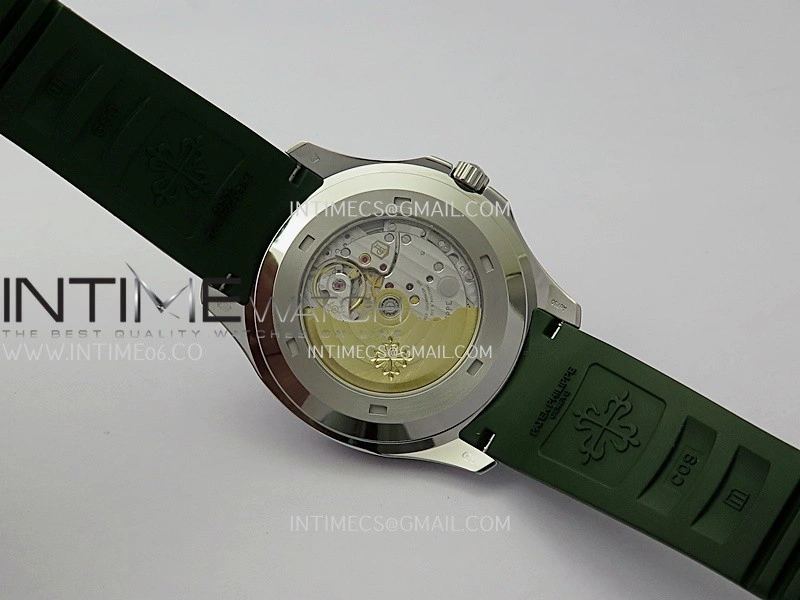 Aquanaut 5168G 42mm SS 3KF 1:1 Best Edition Green Dial on Green Rubber Strap A324 Super Clone V2