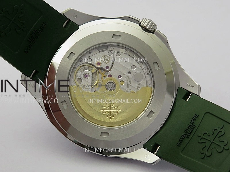 Aquanaut 5168G 42mm SS 3KF 1:1 Best Edition Green Dial on Green Rubber Strap A324 Super Clone V2
