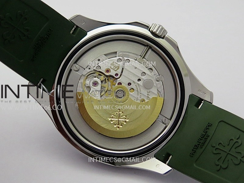 Aquanaut 5168G 42mm SS 3KF 1:1 Best Edition Green Dial on Green Rubber Strap A324 Super Clone V2