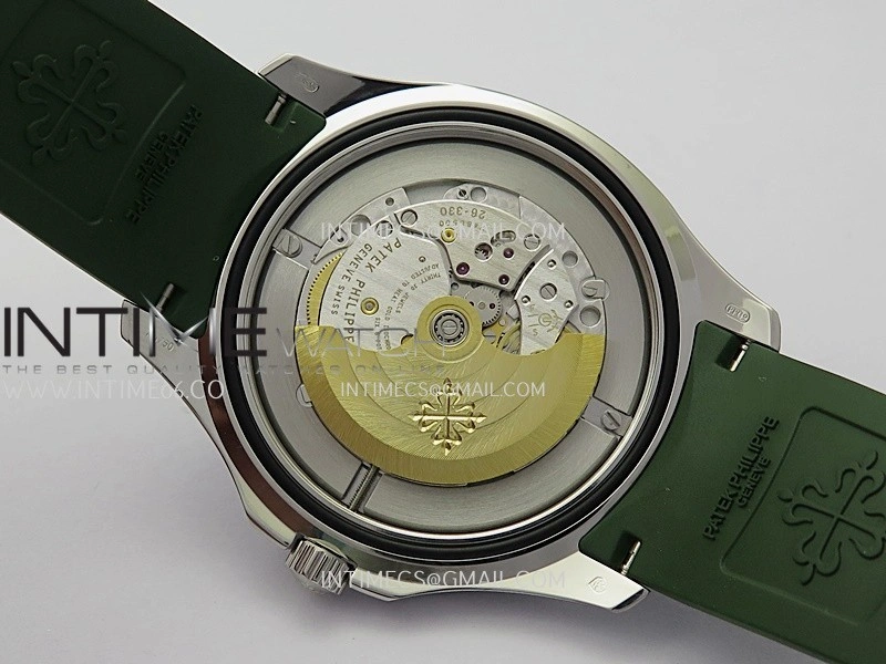 Aquanaut 5168G 42mm SS 3KF 1:1 Best Edition Green Dial on Green Rubber Strap A324 Super Clone V2