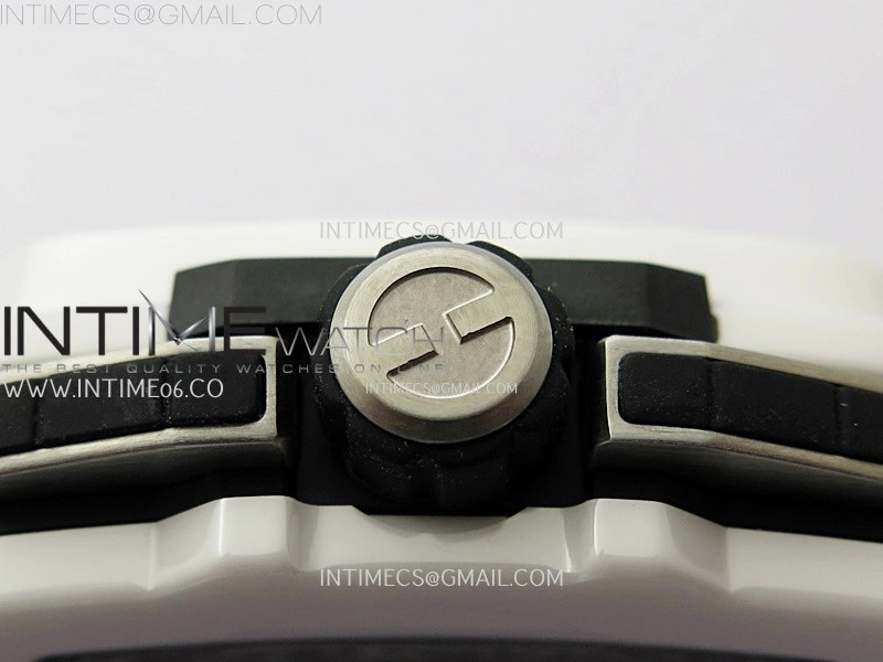 Square Bang Unico 42mm White Ceramic BBF 1:1 Best Edition Skeleton Dial on White Rubber Strap A1280