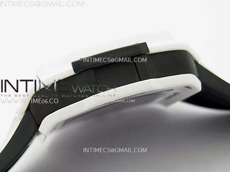 Square Bang Unico 42mm White Ceramic BBF 1:1 Best Edition Skeleton Dial on White Rubber Strap A1280