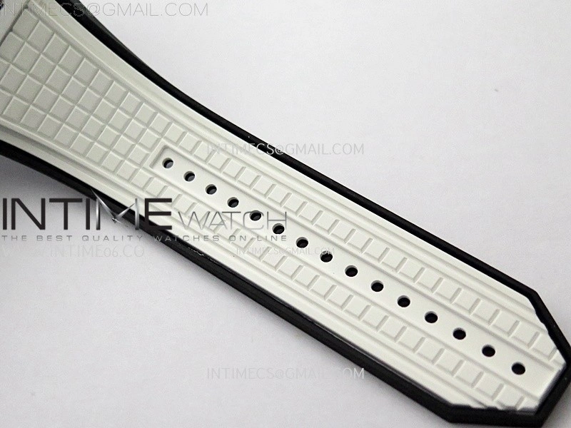 Square Bang Unico 42mm White Ceramic BBF 1:1 Best Edition Skeleton Dial on White Rubber Strap A1280