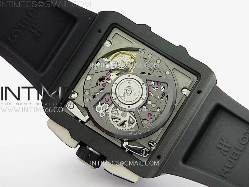 Square Bang Unico 42mm White Ceramic BBF 1:1 Best Edition Skeleton Dial on White Rubber Strap A1280