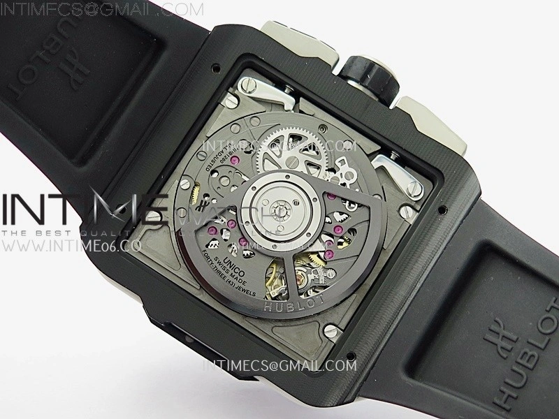 Square Bang Unico 42mm White Ceramic BBF 1:1 Best Edition Skeleton Dial on White Rubber Strap A1280