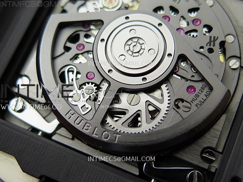 Square Bang Unico 42mm White Ceramic BBF 1:1 Best Edition Skeleton Dial on White Rubber Strap A1280