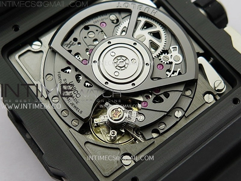 Square Bang Unico 42mm White Ceramic BBF 1:1 Best Edition Skeleton Dial on White Rubber Strap A1280