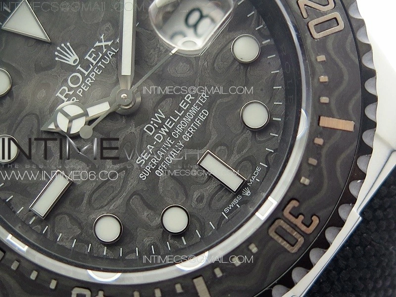 Sea Dweller 43mm White Carbon 'IRBIS' DIWF Best Edition Carbon Dial on Black Nylon Strap A2824