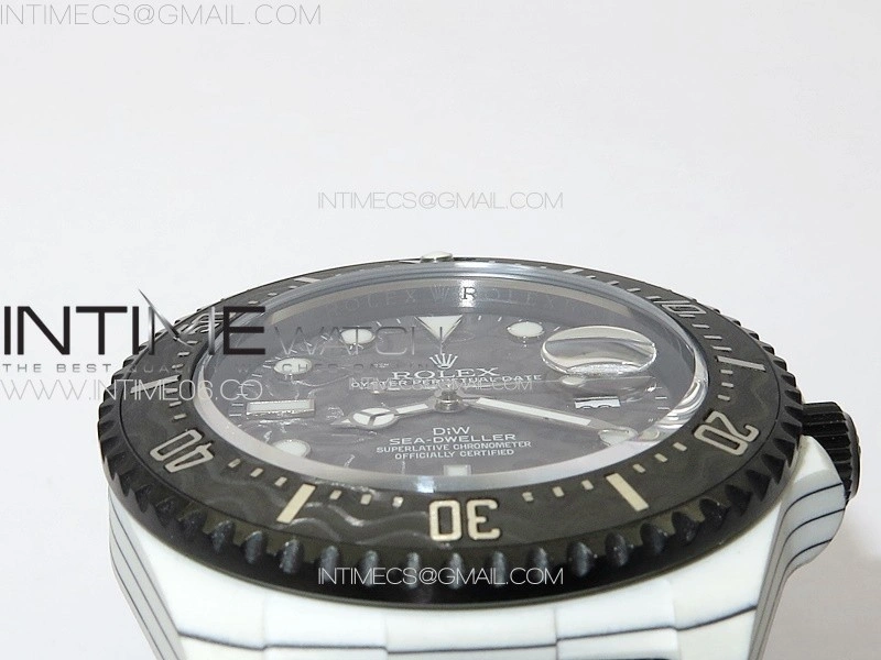 Sea Dweller 43mm White Carbon 'IRBIS' DIWF Best Edition Carbon Dial on Black Nylon Strap A2824