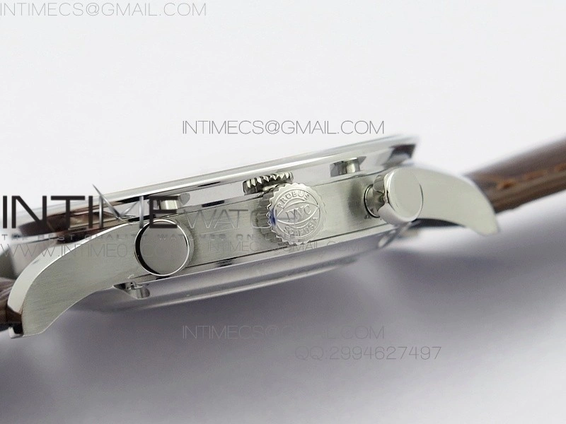 Portuguese IW371445 ZF V3 1:1 Best Edition SS White Dial RG Markers on Brown Leather Strap A79350