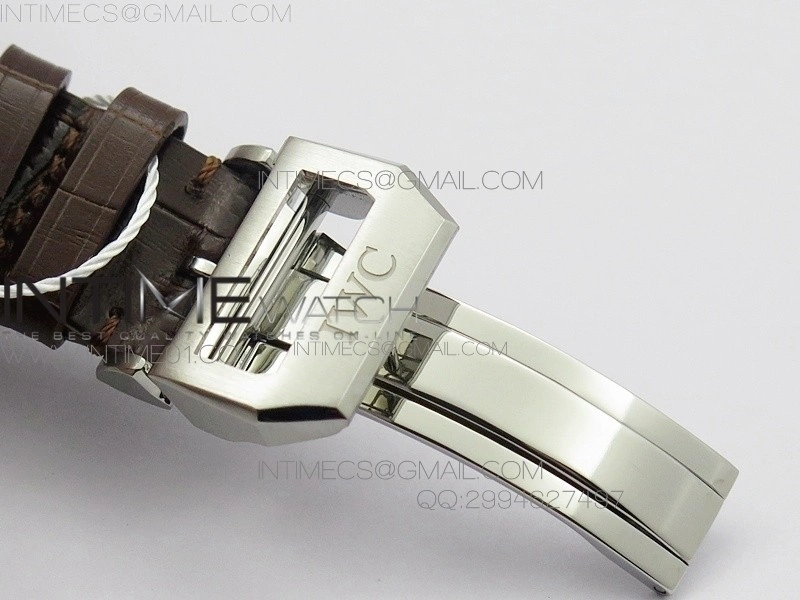Portuguese IW371445 ZF V3 1:1 Best Edition SS White Dial RG Markers on Brown Leather Strap A79350