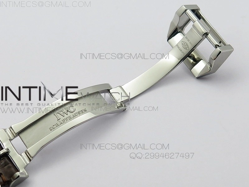 Portuguese IW371445 ZF V3 1:1 Best Edition SS White Dial RG Markers on Brown Leather Strap A79350