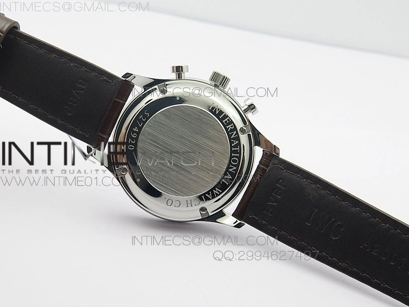 Portuguese IW371445 ZF V3 1:1 Best Edition SS White Dial RG Markers on Brown Leather Strap A79350