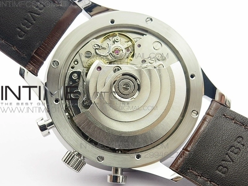 Portuguese IW371445 ZF V3 1:1 Best Edition SS White Dial RG Markers on Brown Leather Strap A79350