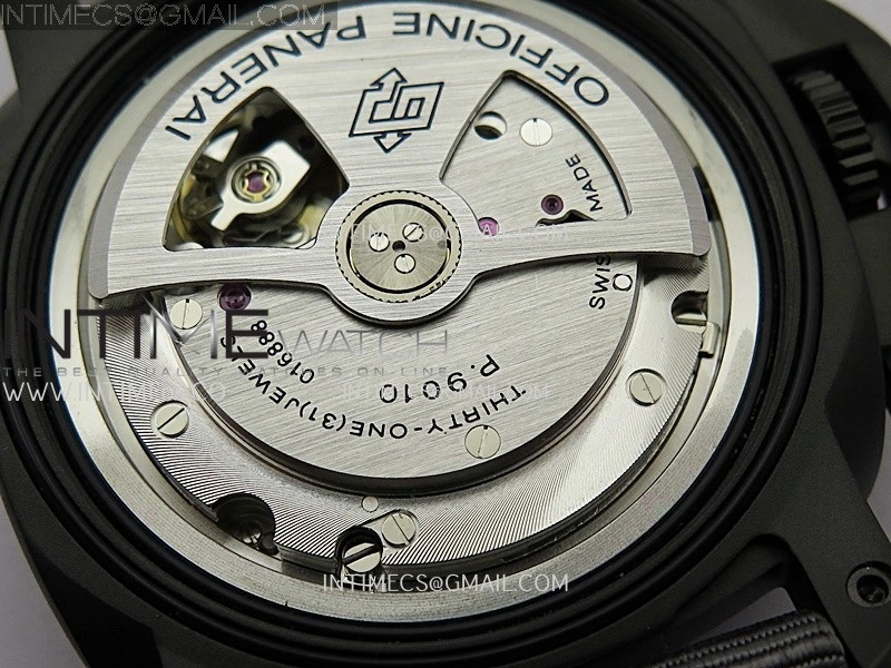 PAM1467 44mm GMT DLC VSF 1:1 Best Edition Gray Ombre Dial On Gray Nylon Strap Asian P9010