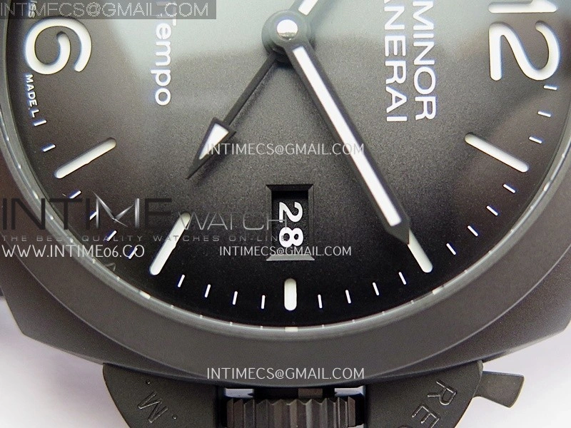 PAM1467 44mm GMT DLC VSF 1:1 Best Edition Gray Ombre Dial On Gray Nylon Strap Asian P9010