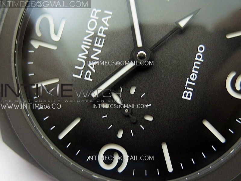 PAM1467 44mm GMT DLC VSF 1:1 Best Edition Gray Ombre Dial On Gray Nylon Strap Asian P9010