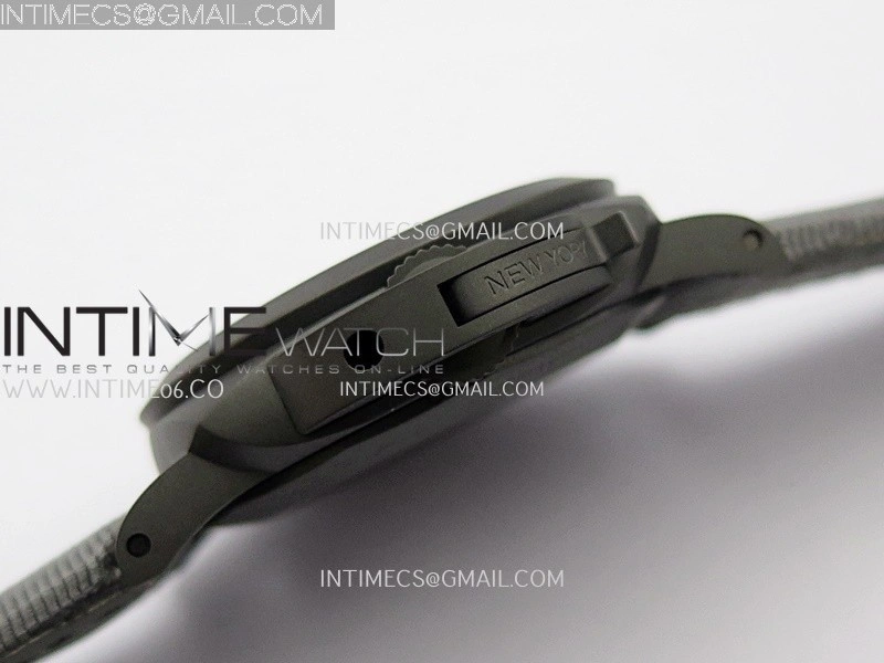 PAM1467 44mm GMT DLC VSF 1:1 Best Edition Gray Ombre Dial On Gray Nylon Strap Asian P9010