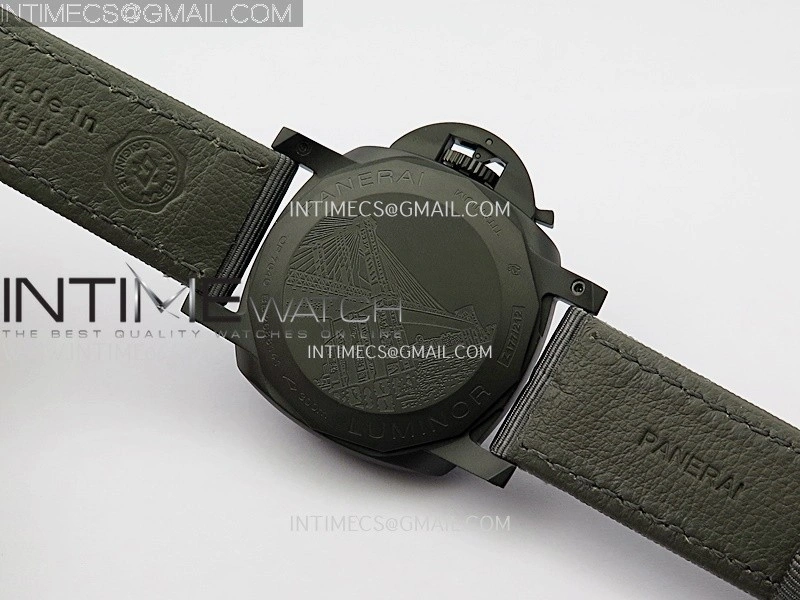 PAM1467 44mm GMT DLC VSF 1:1 Best Edition Gray Ombre Dial On Gray Nylon Strap Asian P9010