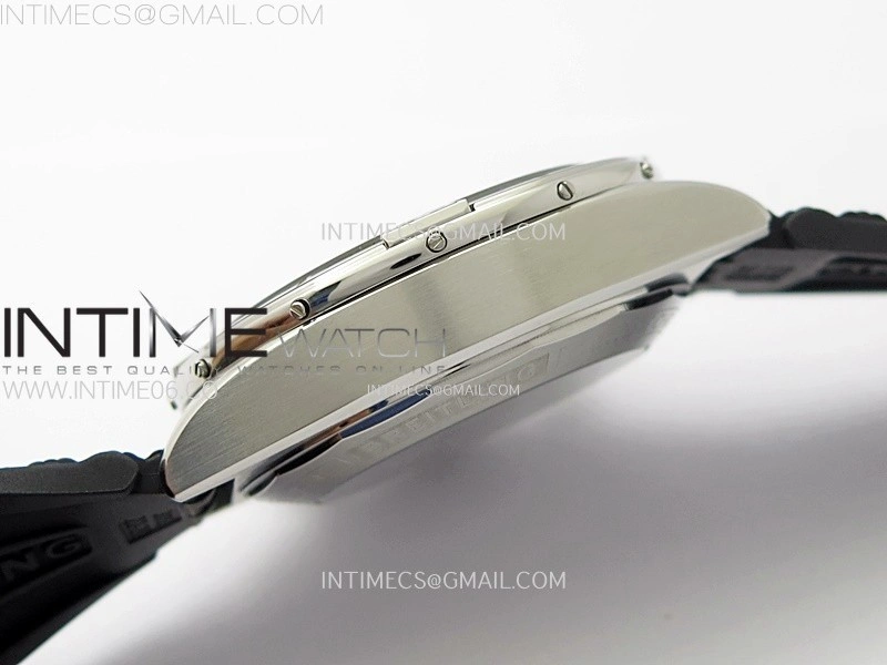 Chronomat B01 44mm SS BLSF 1:1 Best Edition Ice Blue Dial on Black Rubber Strap A7750 to Cal.01