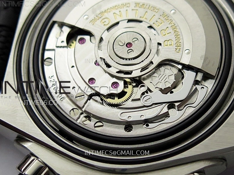 Chronomat B01 44mm SS BLSF 1:1 Best Edition Ice Blue Dial on Black Rubber Strap A7750 to Cal.01