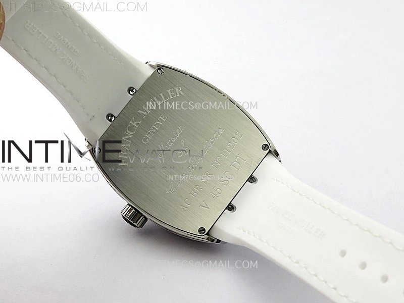 Vanguard V45 Full Diamonds ABF Best Edition Full Paved Diamonds On White Gummy Strap A2824