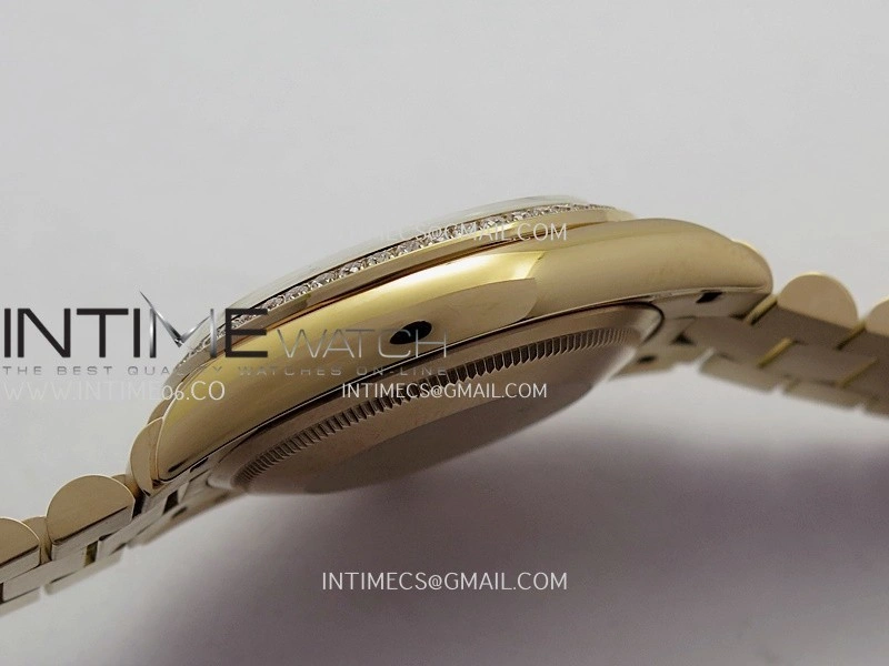 Day Date 128345 RG Gain Weight KF 1:1 Silver Dial T Diamond Marker On President Bracelet A2836
