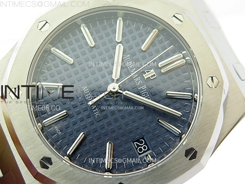 Royal Oak 37mm 15450 SS APSF 1:1 Best Edition Blue Textured Dial on SS Bracelet SA3120 Super Clone