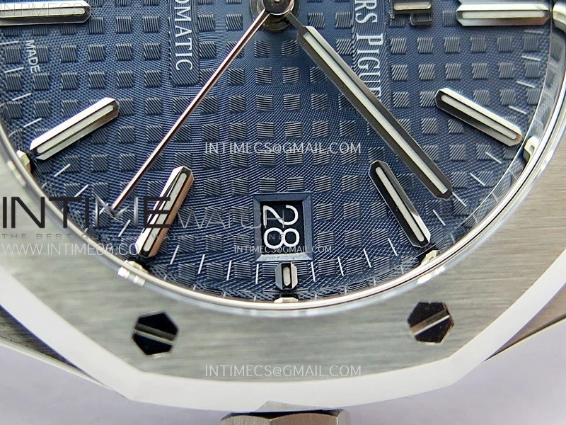 Royal Oak 37mm 15450 SS APSF 1:1 Best Edition Blue Textured Dial on SS Bracelet SA3120 Super Clone