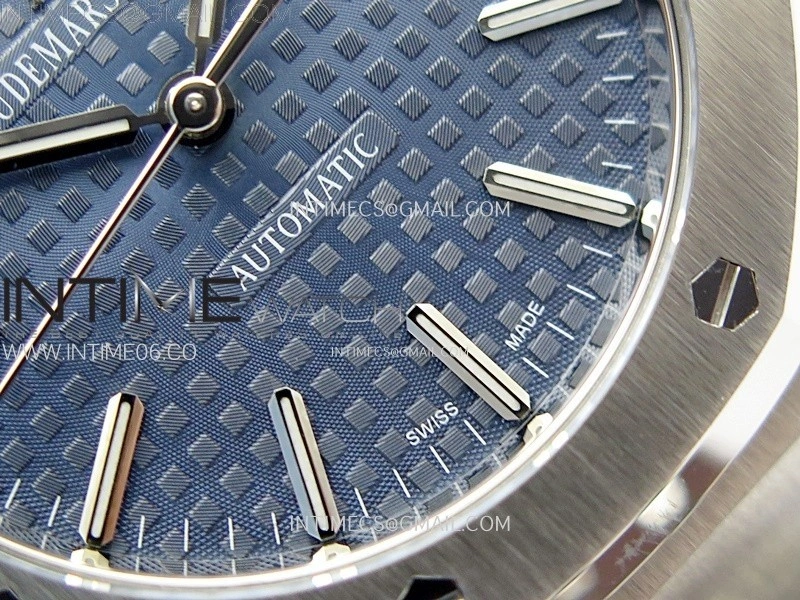 Royal Oak 37mm 15450 SS APSF 1:1 Best Edition Blue Textured Dial on SS Bracelet SA3120 Super Clone