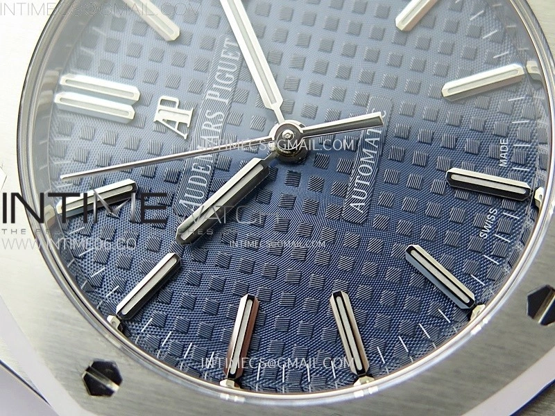 Royal Oak 37mm 15450 SS APSF 1:1 Best Edition Blue Textured Dial on SS Bracelet SA3120 Super Clone