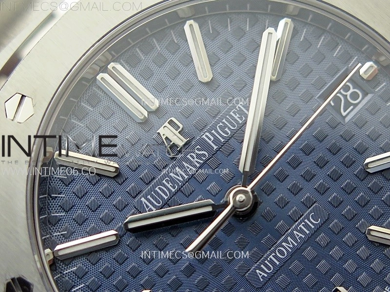 Royal Oak 37mm 15450 SS APSF 1:1 Best Edition Blue Textured Dial on SS Bracelet SA3120 Super Clone
