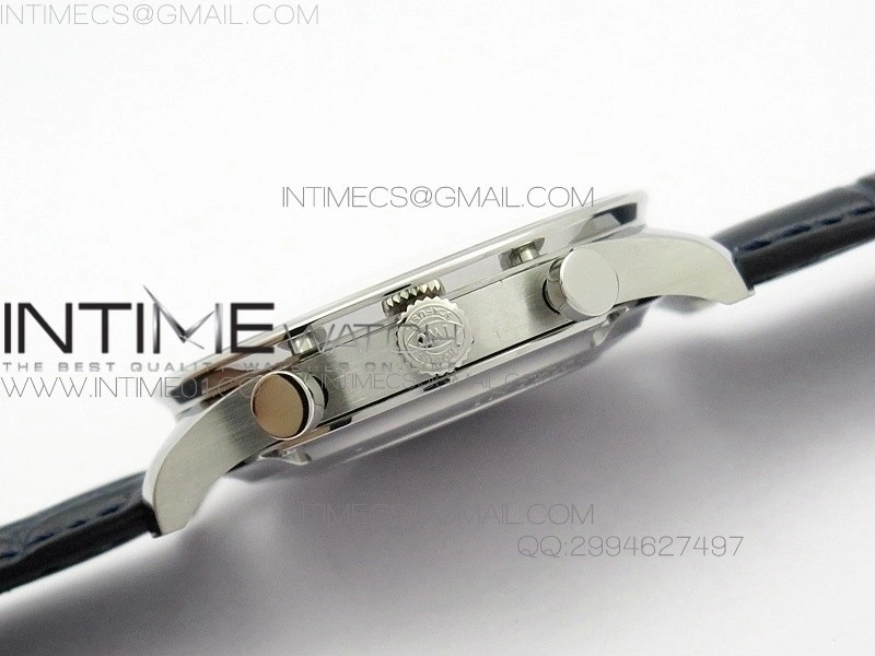 Portuguese IW371446 ZF V3 1:1 Best Edition SS White Dial Blue Markers on Blue Leather Strap A79350