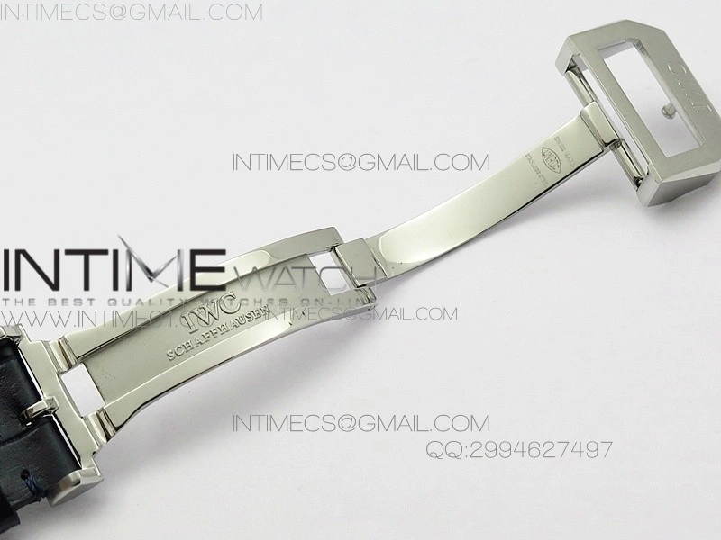 Portuguese IW371446 ZF V3 1:1 Best Edition SS White Dial Blue Markers on Blue Leather Strap A79350