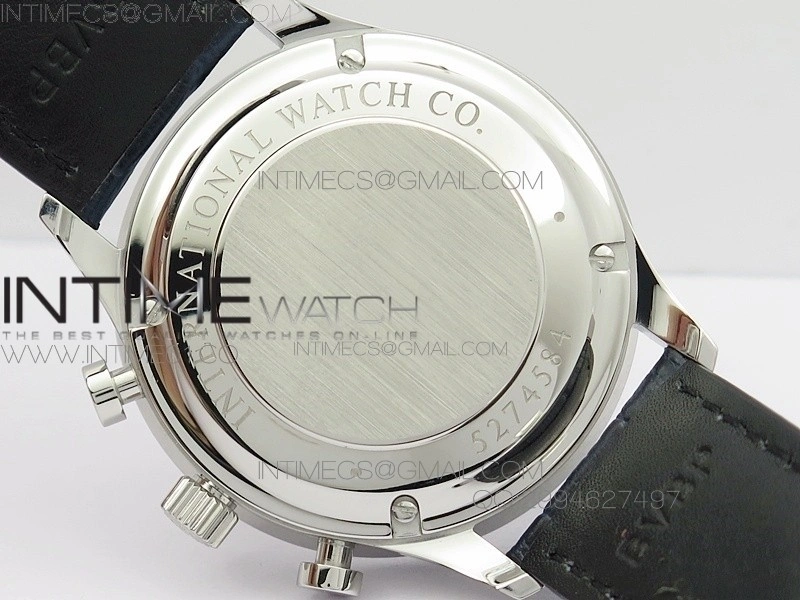 Portuguese IW371446 ZF V3 1:1 Best Edition SS White Dial Blue Markers on Blue Leather Strap A79350