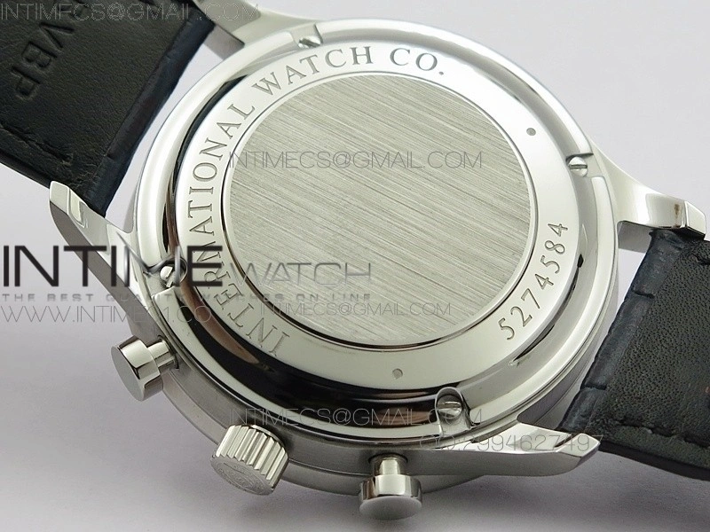 Portuguese IW371446 ZF V3 1:1 Best Edition SS White Dial Blue Markers on Blue Leather Strap A79350
