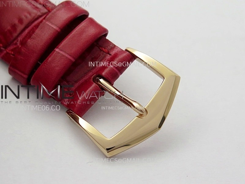 Annual Calendar 4947R Full Paved Diamonds N1F Best Edition Silver Dial on Red Leather Strap A324