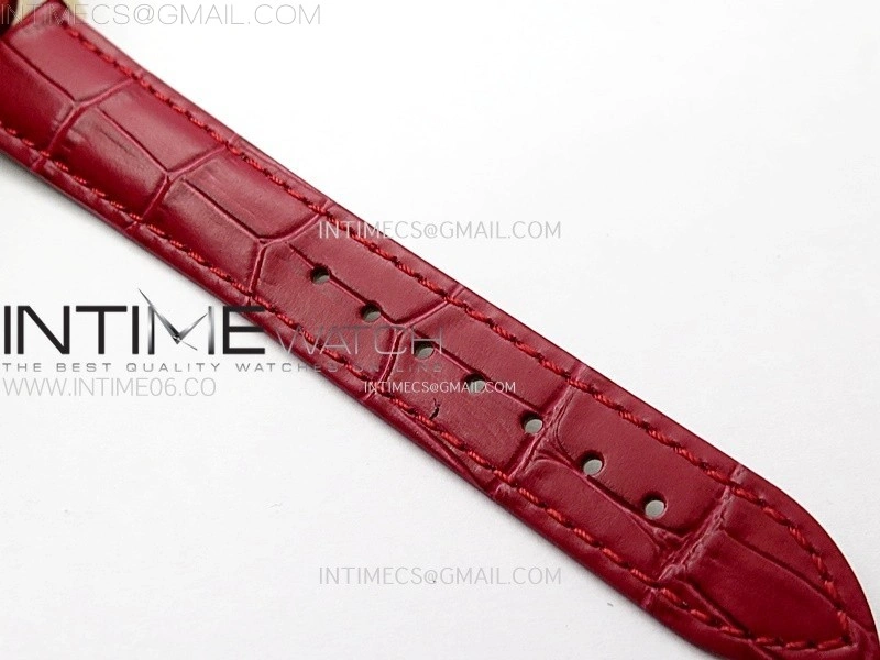 Annual Calendar 4947R Full Paved Diamonds N1F Best Edition Silver Dial on Red Leather Strap A324