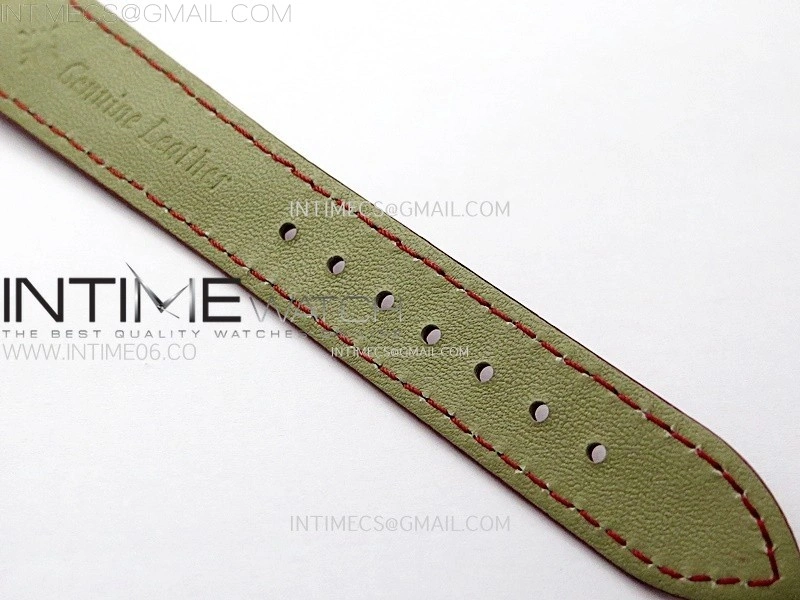 Annual Calendar 4947R Full Paved Diamonds N1F Best Edition Silver Dial on Red Leather Strap A324