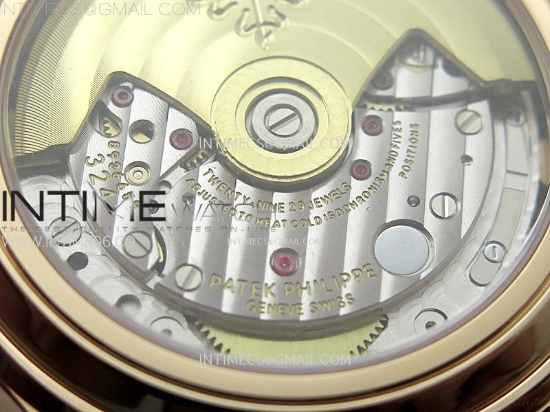 Annual Calendar 4947R Full Paved Diamonds N1F Best Edition Silver Dial on Red Leather Strap A324