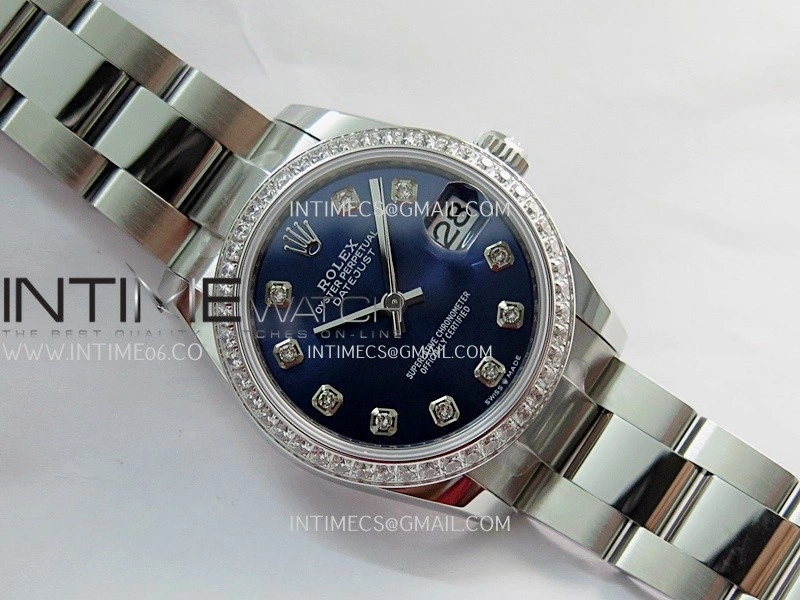 DateJust 31mm 904L SS AR+F Best Edition Blue Dial Diamond Marker On 904L SS Oyster Bracelet A2236