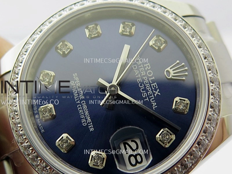 DateJust 31mm 904L SS AR+F Best Edition Blue Dial Diamond Marker On 904L SS Oyster Bracelet A2236