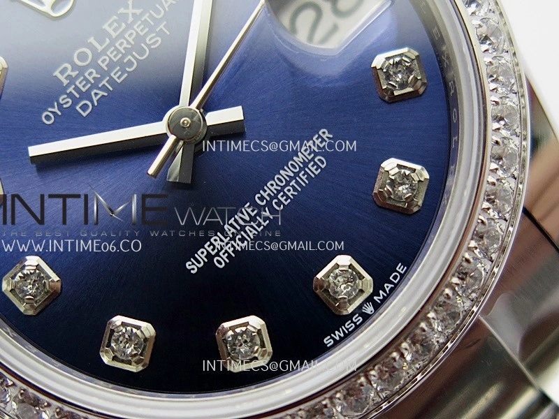 DateJust 31mm 904L SS AR+F Best Edition Blue Dial Diamond Marker On 904L SS Oyster Bracelet A2236