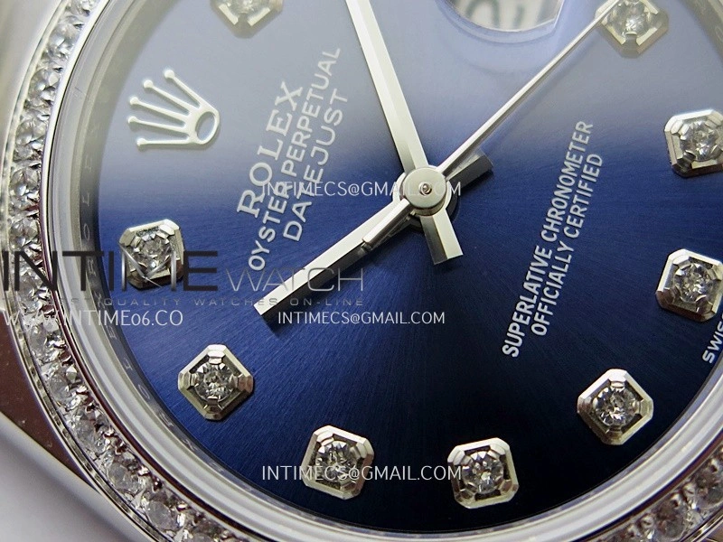 DateJust 31mm 904L SS AR+F Best Edition Blue Dial Diamond Marker On 904L SS Oyster Bracelet A2236