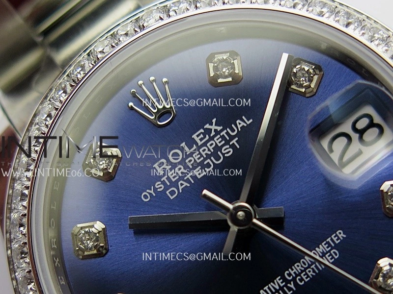DateJust 31mm 904L SS AR+F Best Edition Blue Dial Diamond Marker On 904L SS Oyster Bracelet A2236